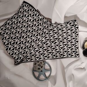 Michael Kors Logo Black and Cream Scarf